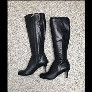 L.K. Bennett Black Scalloped Edge Leather Boots